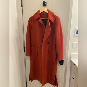 Wool Coat in Rust Brown Orange